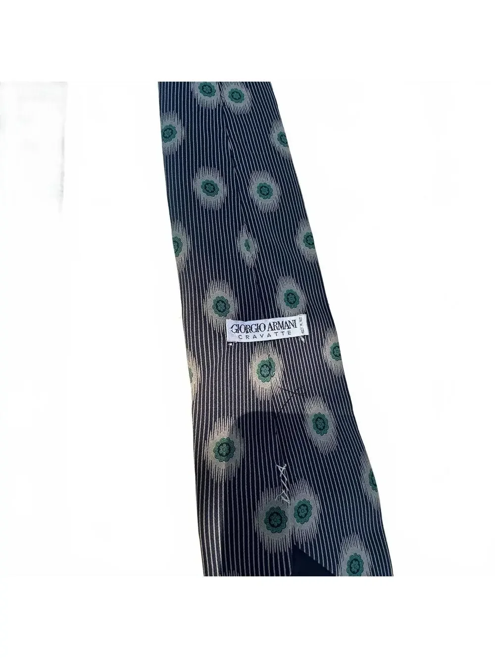 Giorgio Armani Cravatte Blue Patterned Silk Tie